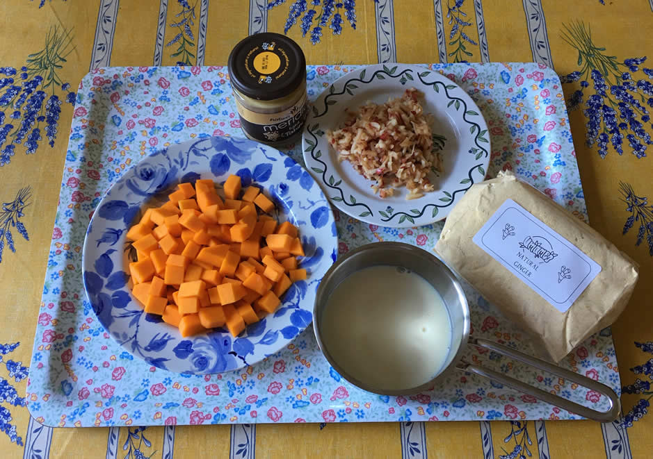 ingredients to make homemade butternut sausages